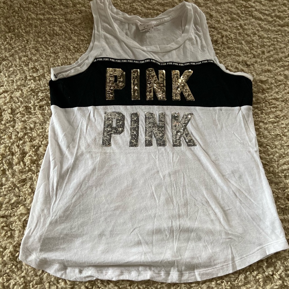 PINK sparkle tank top